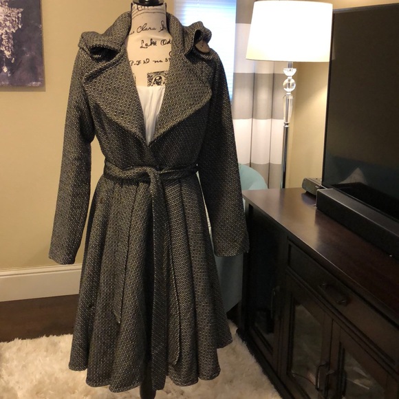 Caribbean Queen Peplum A-Line Pea Coat Medium EUC - Picture 4 of 8